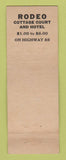 Matchbook Cover - Rodeo Court Hotel Colorado Springs WEAR