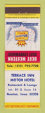 Matchbook Cover - Terrace Inn Motor Hotel Newton IA Best Western