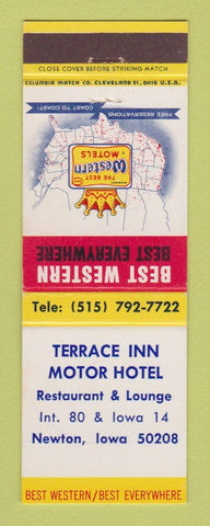 Matchbook Cover - Terrace Inn Motor Hotel Newton IA Best Western