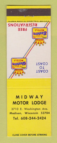 Matchbook Cover - Midway Motor Lodge Madison WI Best Western