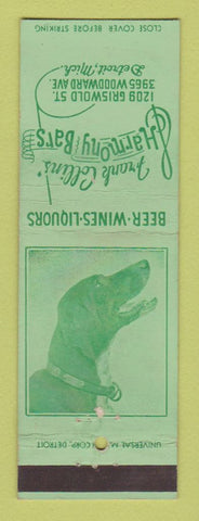 Matchbook Cover - Frank Collins' Harmony Bar Detroit MI