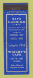 Matchbook Cover - Wright's Cafe Detroit MI