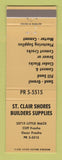 Matchbook Cover - St Clair Shores Builders Supplies MI
