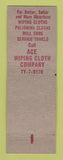 Matchbook Cover - Ace Wiping Cloth Company Detroit MI