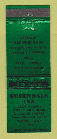 Matchbook Cover - Greendale Inn St Clair Shores MI