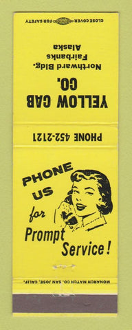 Matchbook Cover - Yellow Cab Taxi Fairbanks AK