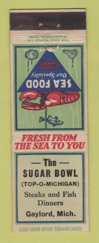 Matchbook Cover - The Sugar Bowl Restaurant Gaylord MI