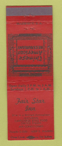 Matchbook Cover - Fair Star Inn Chinese Restaurant Detroit MI