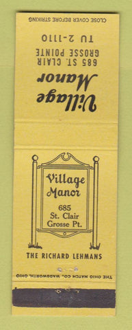Matchbook Cover - Village Manor Grosse Pointe MI