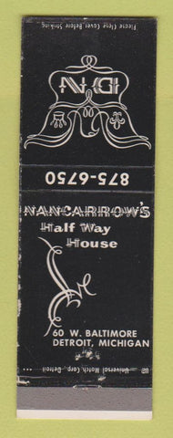 Matchbook Cover - Nancarrow's Half Way House Detroit MI WEAR