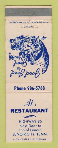 Matchbook Cover - Al's Restaurant Lenoir City TN WEAR