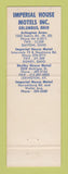 Matchbook Cover - Imperial House Motels Columbus Dayton Sidney OH Lexington KY