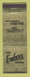 Matchbook Cover - Embers Restaurant Mount Pleasant MI