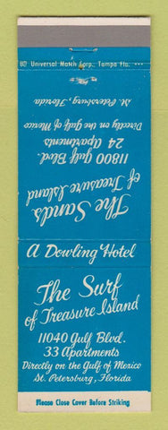 Matchbook Cover - The Surf of Treasure Island St Petersburg FL