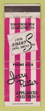 Matchbook Cover - Jerry Ritter Appliances Records Port Huron MI WORN