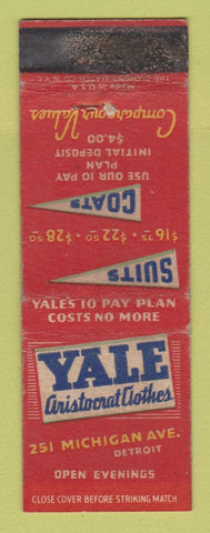 Matchbook Cover - Yale Aristocrat Men's Clothes Detroit MI WORN