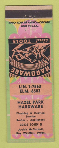 Matchbook Cover - Hazel Park Hardware MI