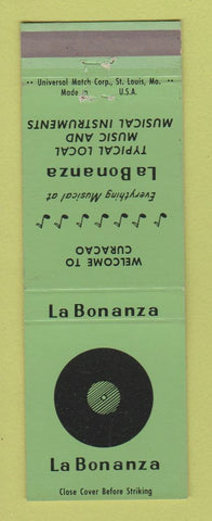Matchbook Cover - La Bonanza Music Instuments Curacao records lps
