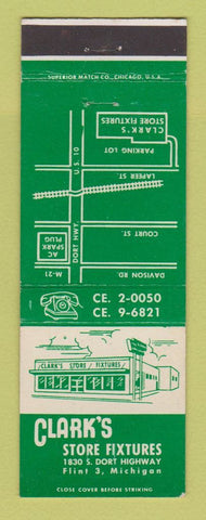 Matchbook Cover - Clark's Store Fixtures Flint MI