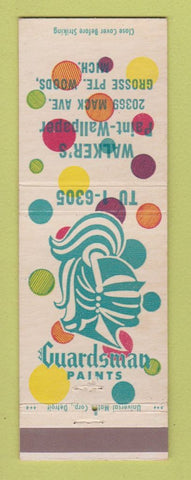 Matchbook Cover - Guardsman Paints Walker's Grosse Pointe Woods MI