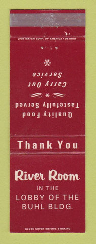 Matchbook Cover - River Room Buhl Building Detroit MI