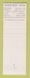 Matchbook Cover - Gold Key Inn Dearborn Detroit Flint Livonia MI Orlando FL