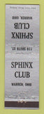 Matchbook Cover - Sphinx Club Warren OH