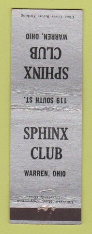 Matchbook Cover - Sphinx Club Warren OH