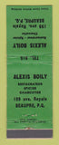 Matchbook Cover - Alexis Boily Restaurant Beupre QC GREEN