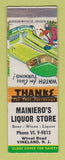 Matchbook Cover - Mainiero's Liquor Store Vineland NJ WORN