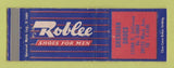 Matchbook Cover - Roblee Men's Shoes Sherman Detroit MI