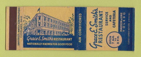 Matchbook Cover - Grace Smith's Restaurant Toledo OH