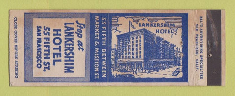 Matchbook Cover - Lankershim Hotel San Francisco CA STAINED