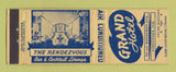 Matchbook Cover - Grand Hotel Vincennes IN