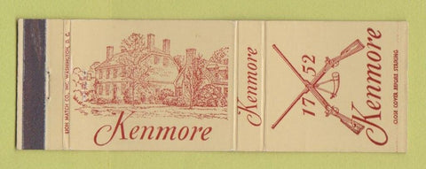 Matchbook Cover - Kenmore Fredericksburg VA