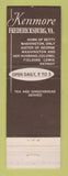 Matchbook Cover - Kenmore Fredericksburg VA