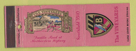 Matchbook Cover - The Vineyards Southfield? MI WEAR