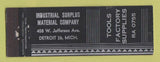Matchbook Cover - Tools Factory Supplies Detroit MI