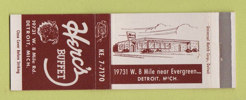 Matchbook Cover - Herc's Buffet Detroit MI