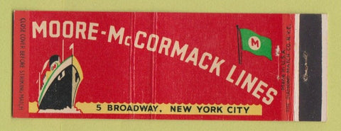 Matchbook Cover - Moore McCormack Lines New York City cruise Shipping