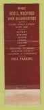 Matchbook Cover - Hotel Medford OR