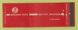 Matchbook Cover - Wenonah Hotel Bay City MI  Full Length