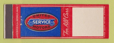 Matchbook Cover - United Service Motors Auto Parts