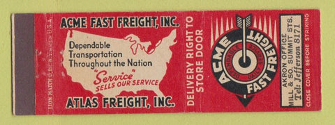 Matchbook Cover - Acme Fast Freight Trucking Akron OH
