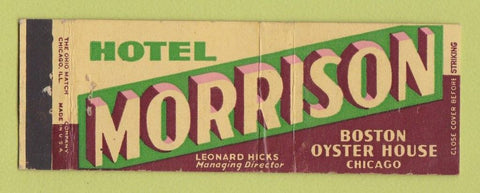 Matchbook Cover - Hotel Morrison Chicago IL WEAR Full Length