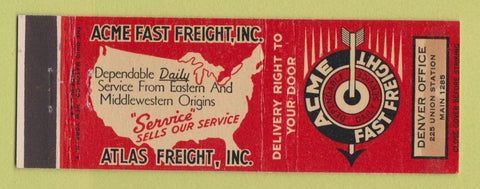 Matchbook Cover - Acme Fast Freight Denver Colorado trucking