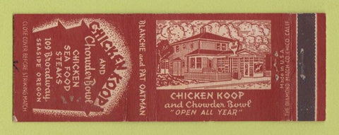 Matchbook Cover - Chicken Koop Restaurant Seaside OR