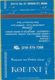 Matchbook Cover - Rodini Restaurant Michigan City IN 40 Strike