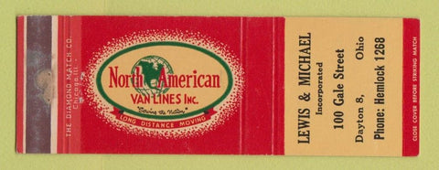 Matchbook Cover - North American Van Lines Trucking Lewis & Michael Dayton OH