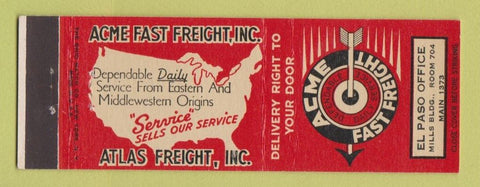 Matchbook Cover - Acme Fast Freight trucking El Paso TX
